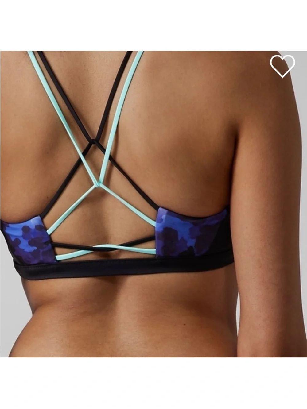 NEW Athleta Freestyle Camo Bikini Top Blue Size Small NWT Pool Swim Vacation